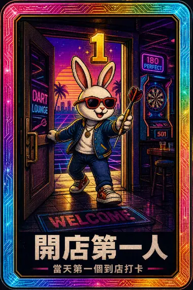 開店第一人 會員徽章，當天全店第一個打卡解鎖
