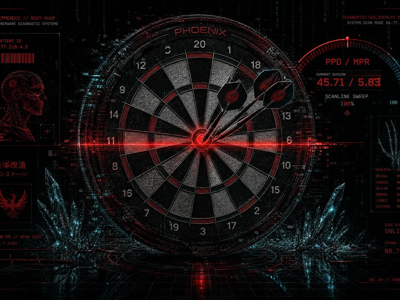 Phoenix electronic dartboard scanner